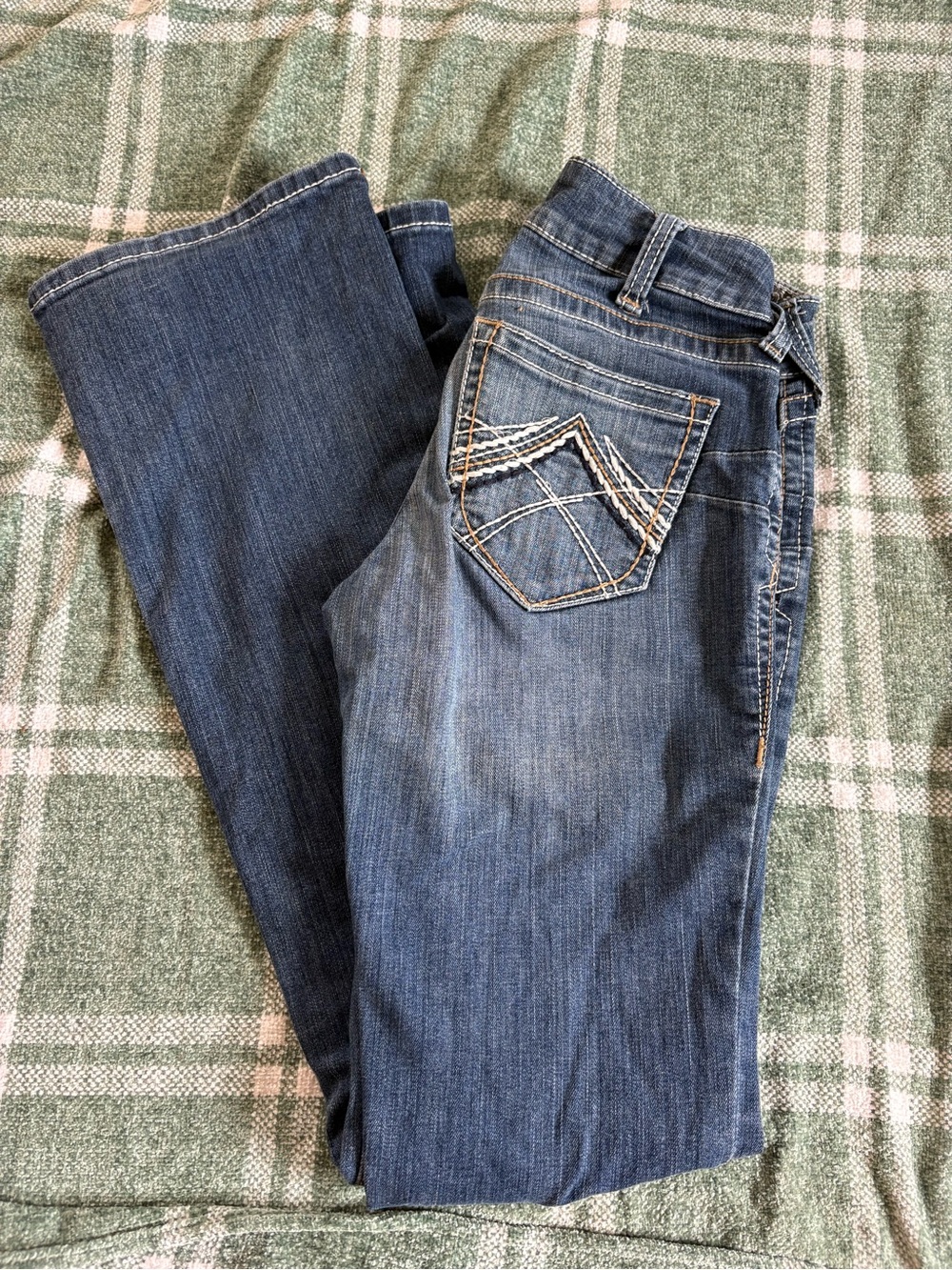 Ariat Women's Blue Boot Cut Jeans with Contrast Stitching